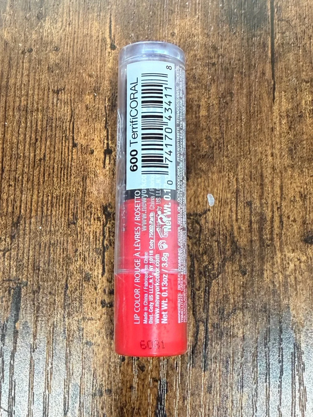 NYC TERRIFICORAL Rouge Lipstick